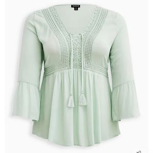 TORRID LACE-UP BABYDOLL TOP